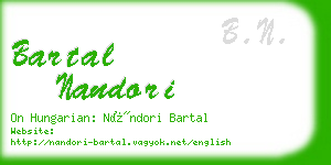 bartal nandori business card